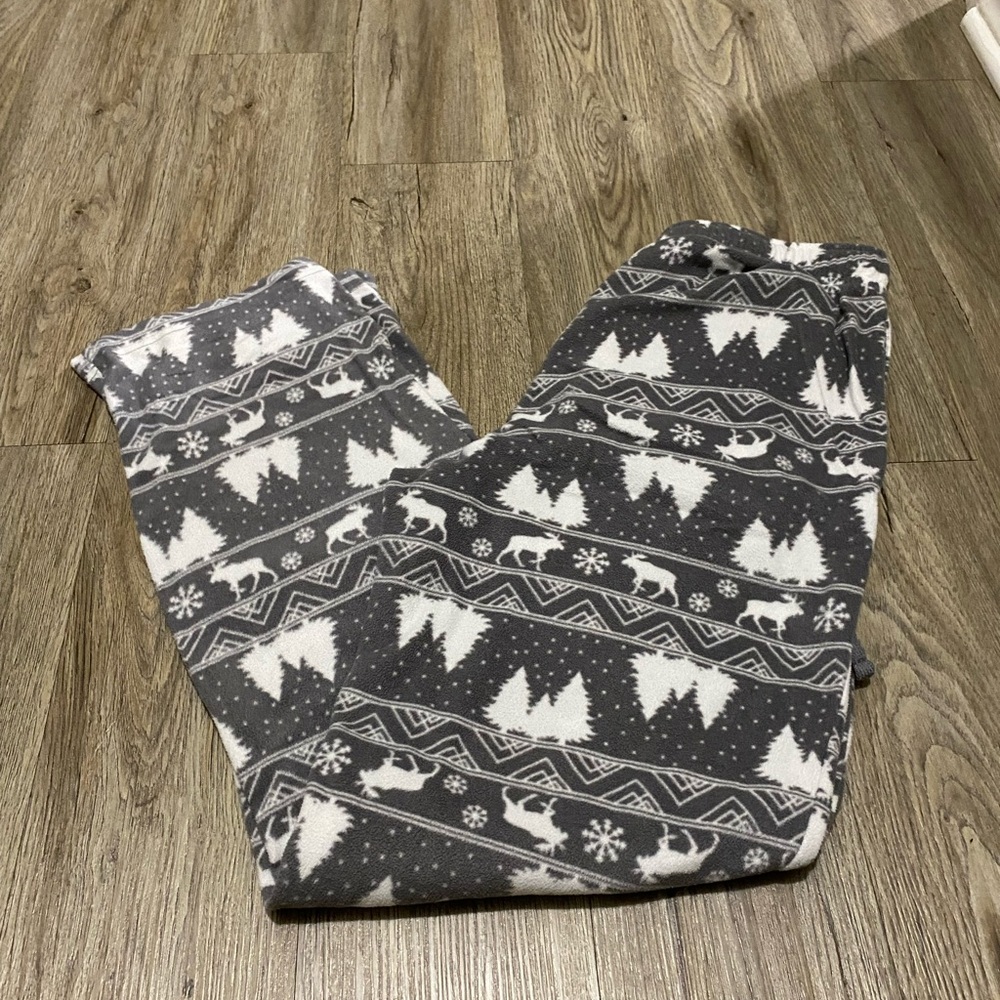Cozy Gray and White Pajama Pants